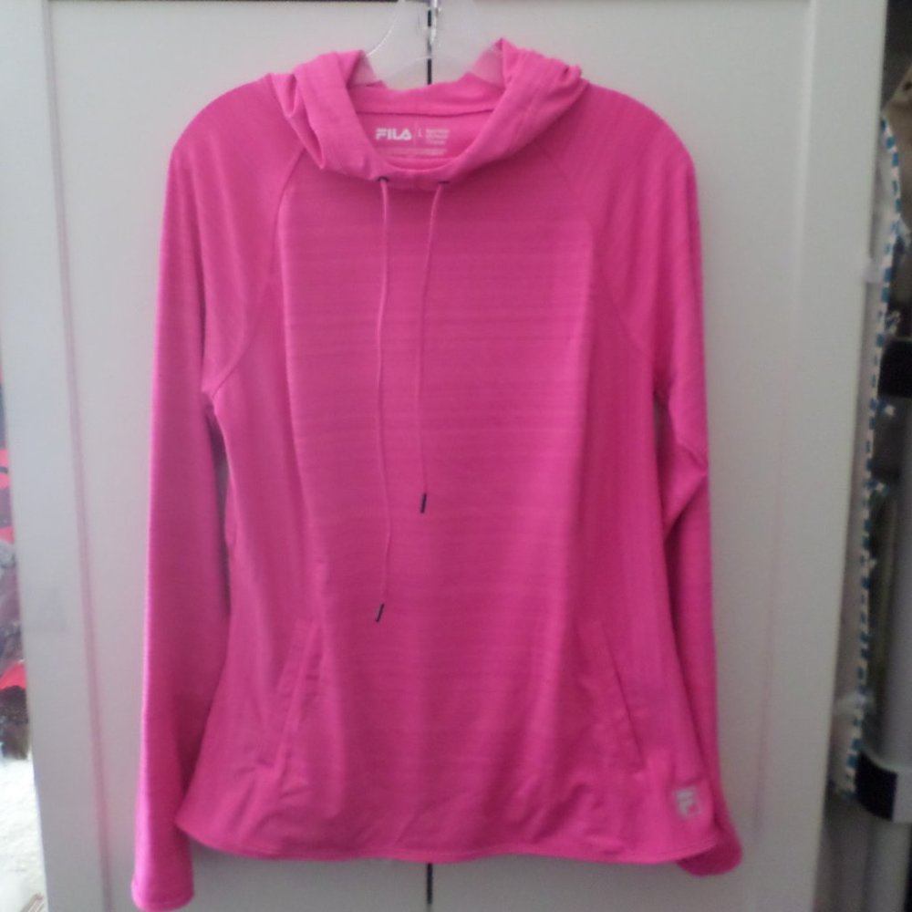 Fila Women's Pink Hoodie Pullover Sz L